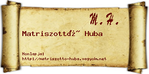Matriszottó Huba névjegykártya